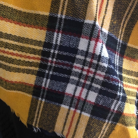 Mustard Plaid Blanket Scarf - Picture 5 of 6